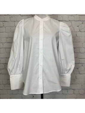 NWT Hyacinth House White Buttondown Vail Blouse Size M 100% Cotton